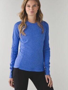 Lululemon Ruderful Rulu Fabric Long Sleeve Running Size 8 Blue